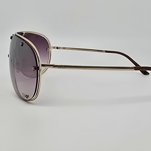 Christian Dior Diorwindshield1 Gold Frame Silver Mirror Aviator Y2K Sunglasses - Picture 4 of 15